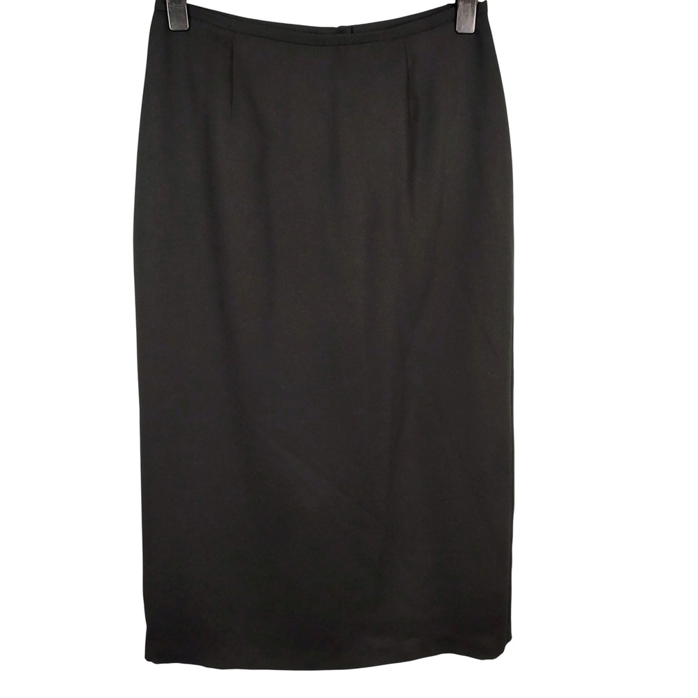 Emma James Womens SZ 16 Midi Pencil Skirt Black Solid Officecore Minimalist